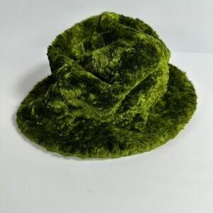 Nordstrom Faux Fur Bucket Hat Lime Green Made in Italy